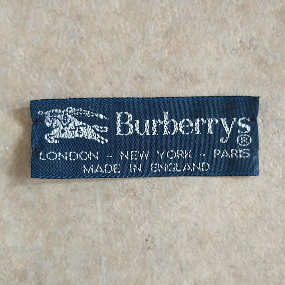 Vtg Burberry London Replacement Tag Navy Blue Pursum Fabric Sew In Label